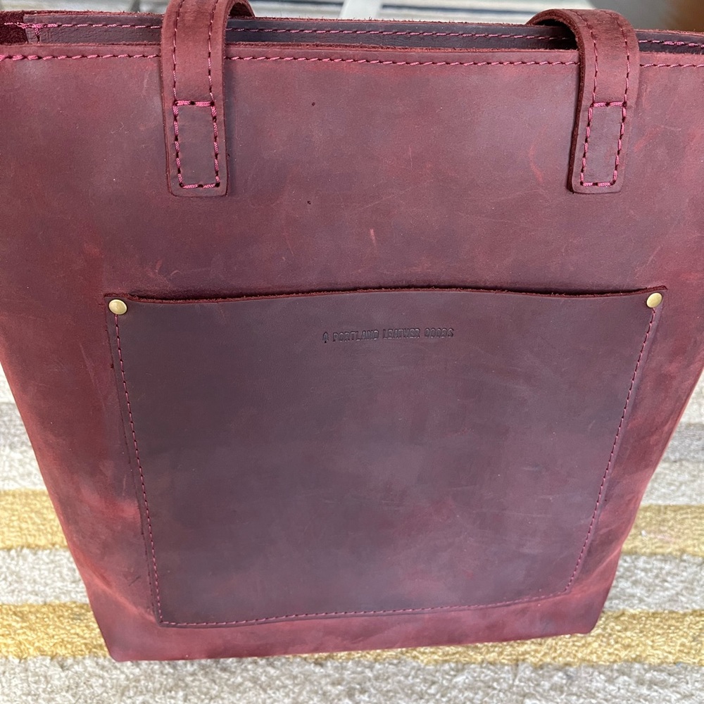 Portland Leather Goods merlot full crossbody with zip